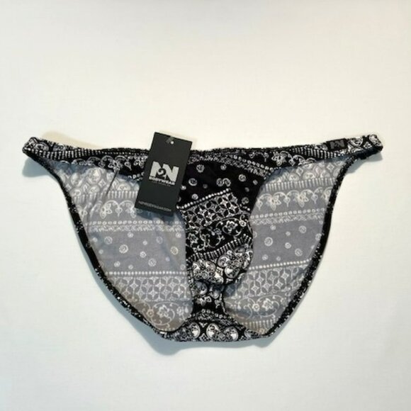 N2N Bodywear Size M Provence Micro Bikini - Black/White - Batik Design - Picture 5 of 12